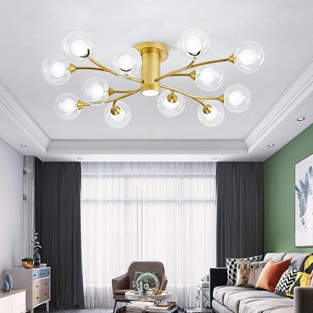 Globe Metal Glass Industrial LED Flush Mount Ceiling Light – Bedroom