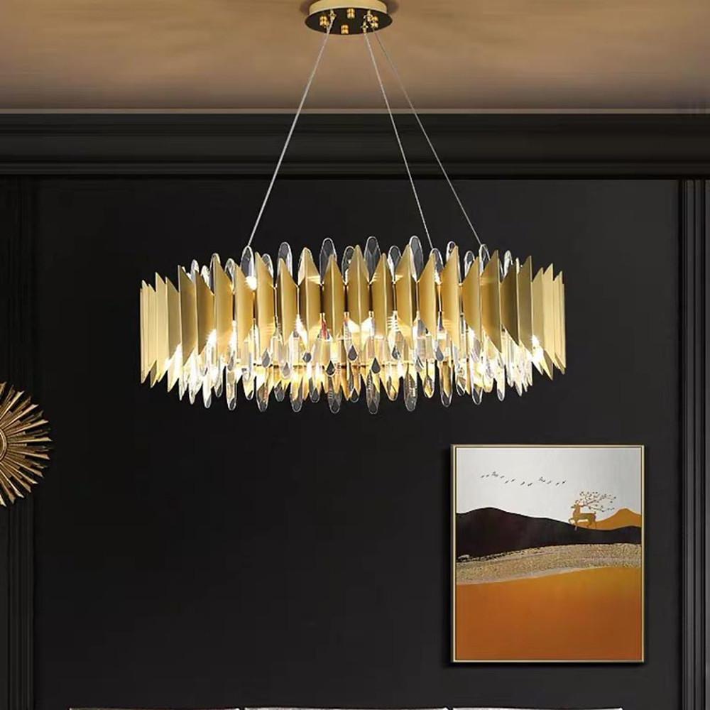 Modern Round Crystal Stainless Steel LED Chandelier