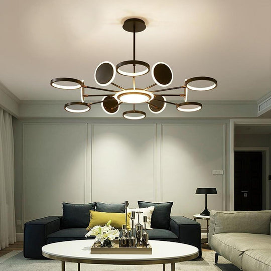 Multi-Circle Acrylic Aluminum LED Pendant Chandelier