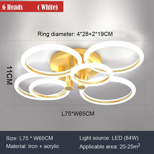 Circular Ring Dimmable LED Modern Flush Mount Ceiling Light