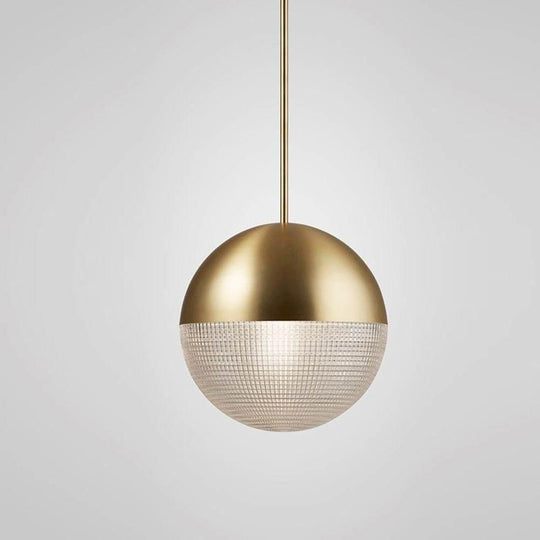 Round Ball Electroplated Glass Metal LED Pendant Light