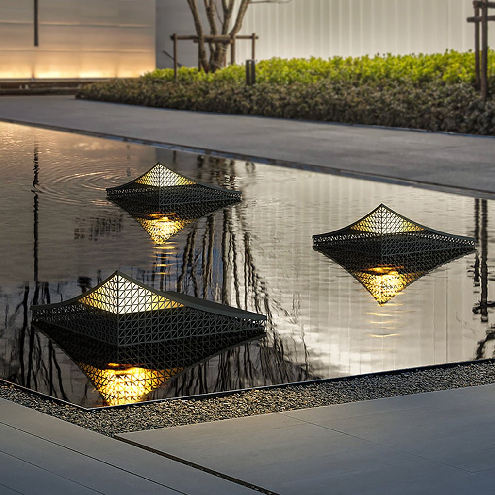 Industrial Solar LED Garden Light with Mesh Design