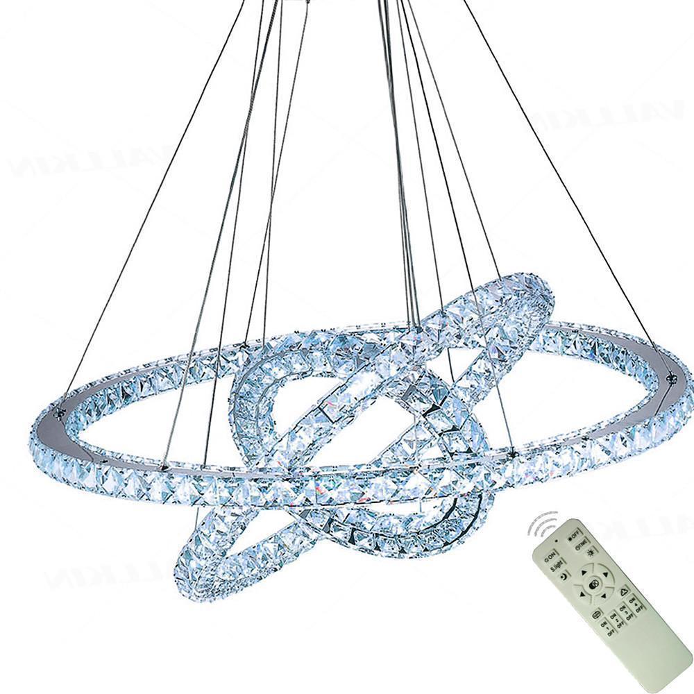 LED 3 Rings Gold Crystal Modern Chandelier
