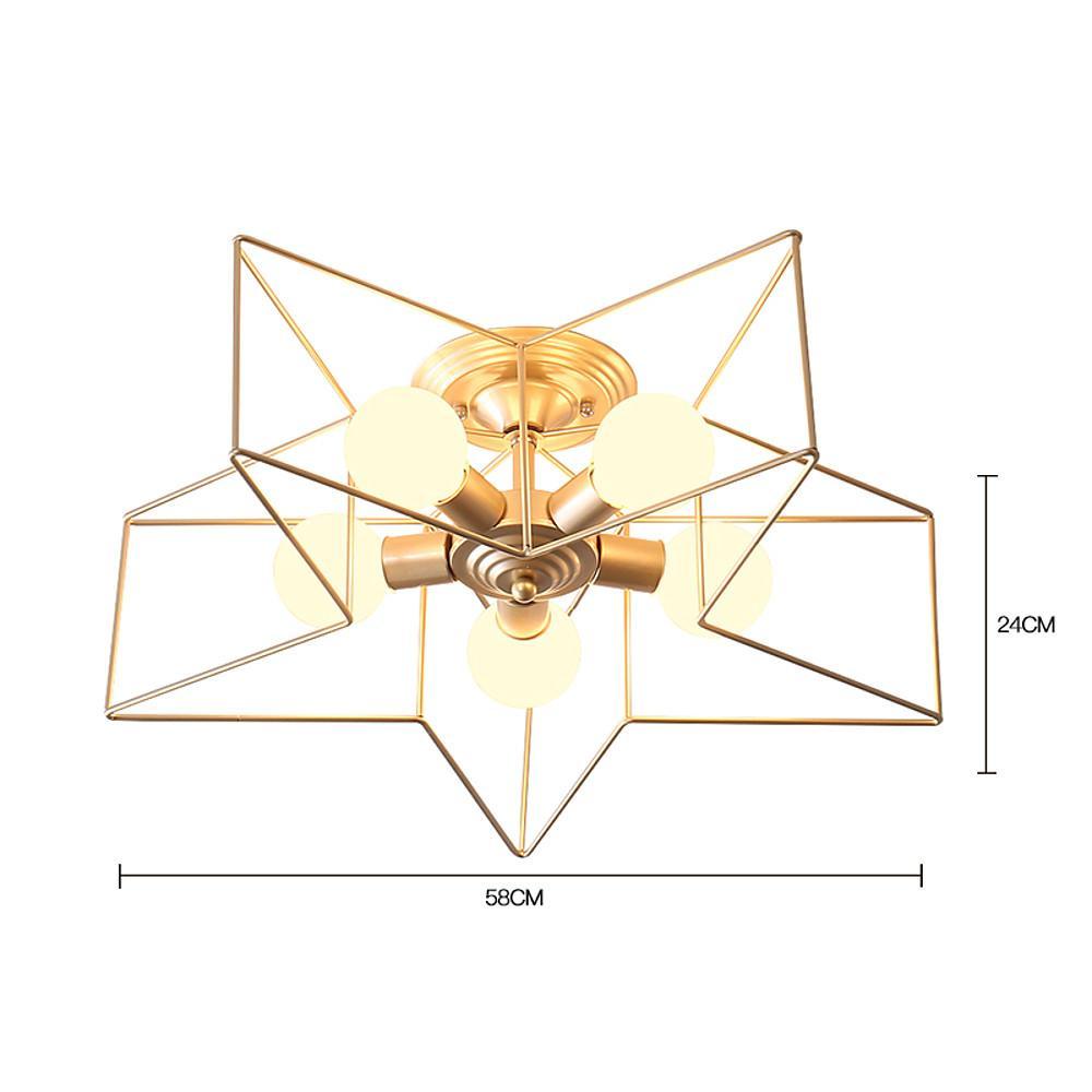 Unique Metal Star Design LED Modern Flush Mount Ceiling Light