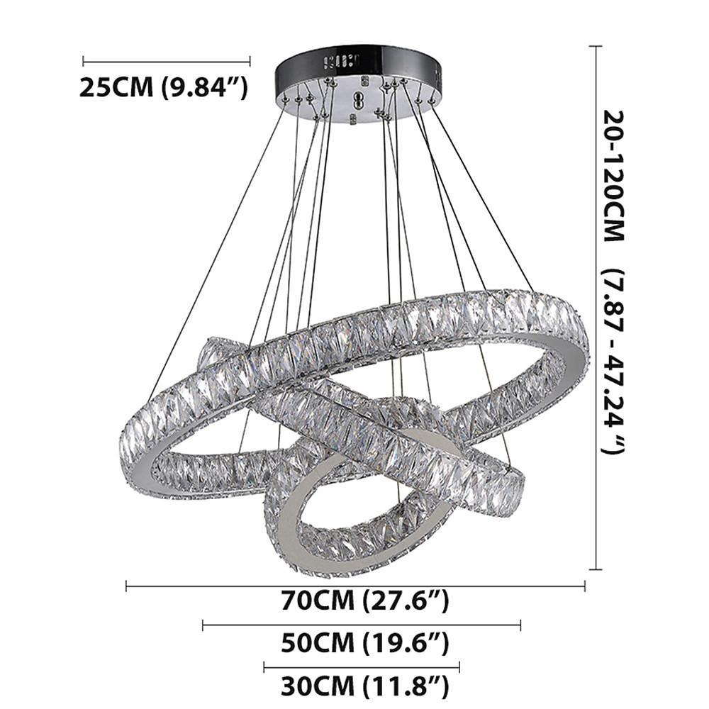 Interwoven Circle Design Metal Crystal LED Chandelier