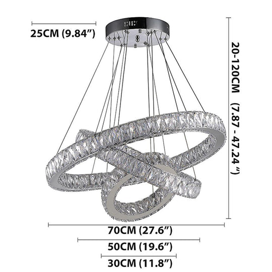 Interwoven Circle Design Metal Crystal LED Chandelier