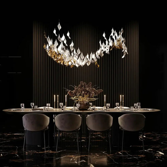Ceramic Leaf Chandelier – Custom Artistic Luxury Lighting