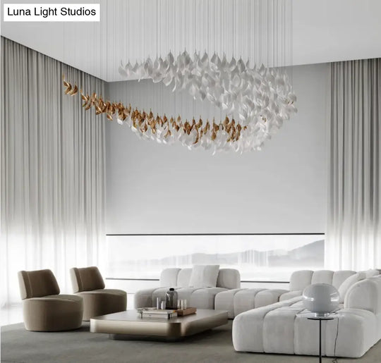 Ceramic Leaf Chandelier – Custom Artistic Luxury Lighting