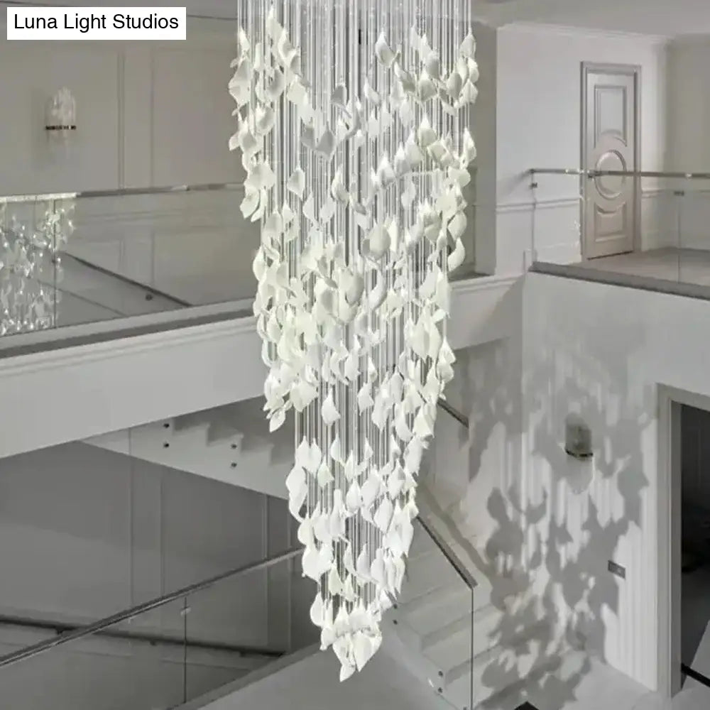 Ceramic Leaf Chandelier – Custom Artistic Luxury Lighting