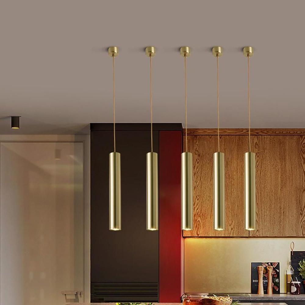 Unique Elongated Linear Metal Industrial Kitchen Island Pendant Light