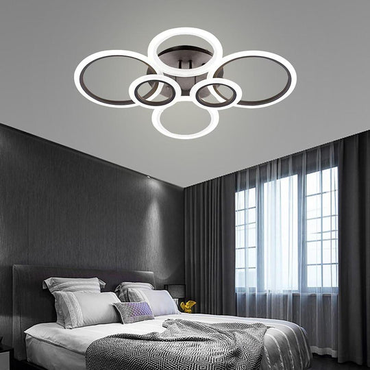 Circles Aluminum Acrylic Flush Mount LED Ceiling Light