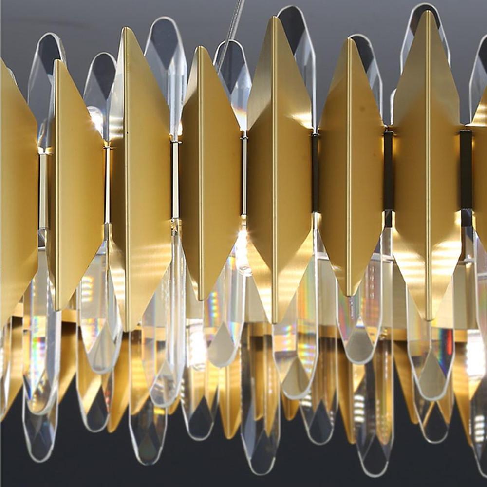 Modern Round Crystal Stainless Steel LED Chandelier