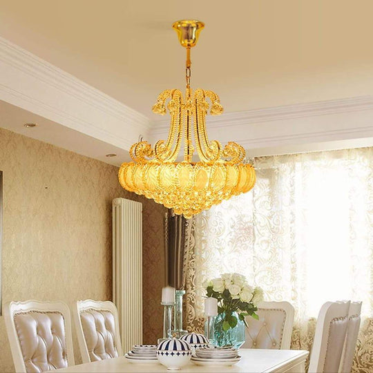 8-Light Modern Gold/Silver Vintage Crystal LED Chandelier – Drum Pendant Light