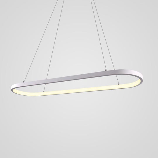 Rectangular Curves Metal LED Modernist Pendant Light