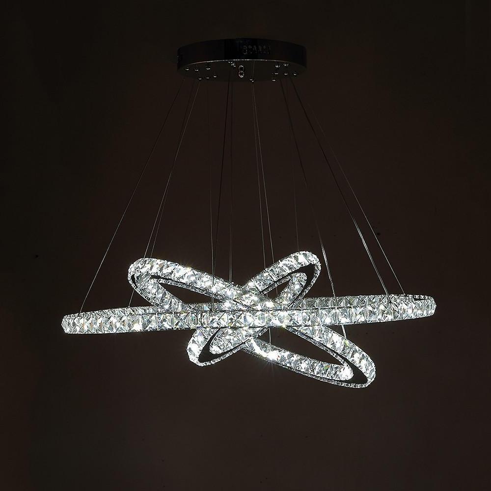 Interwoven Geometrical Circle Crystal LED Chandelier