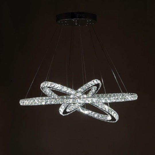 Interwoven Geometrical Circle Crystal LED Chandelier