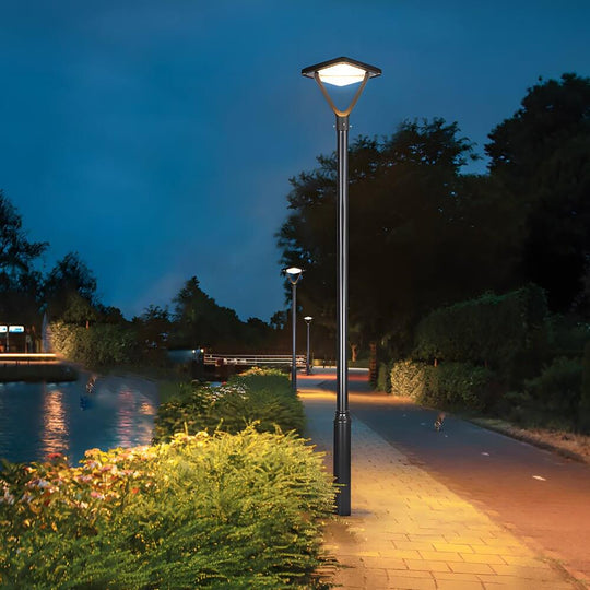 Black LED Solar Lamp Post and Pole Street Lights