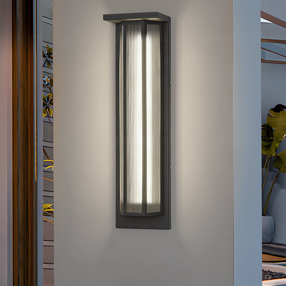 Black Rectangular Acrylic LED Outdoor Wall Light