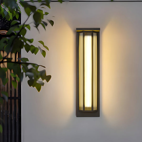 Black Rectangular Acrylic LED Outdoor Wall Light