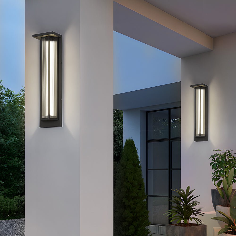 Black Rectangular Acrylic LED Outdoor Wall Light