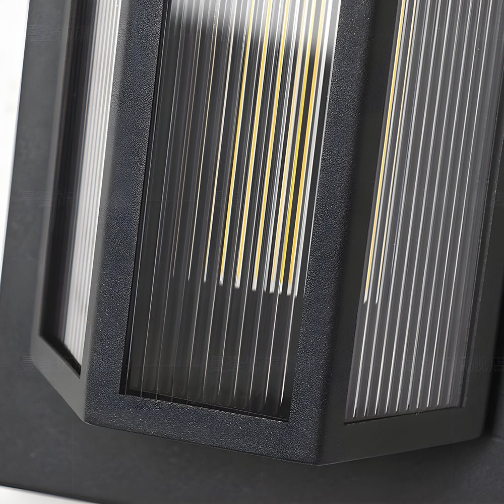 Black Rectangular Acrylic LED Outdoor Wall Light