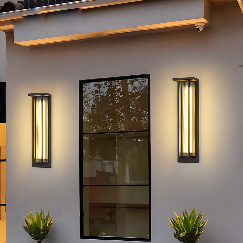 Black Rectangular Acrylic LED Outdoor Wall Light