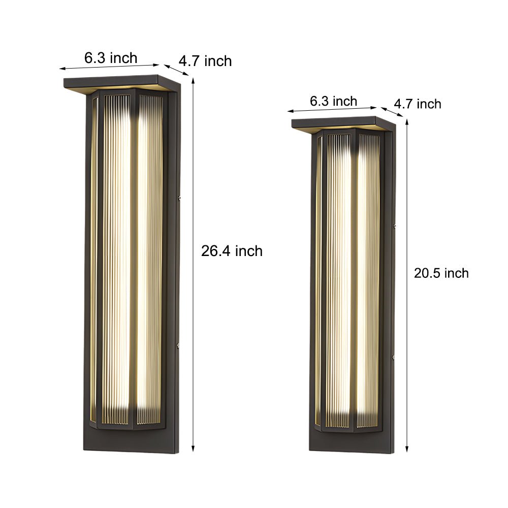 Black Rectangular Acrylic LED Outdoor Wall Light