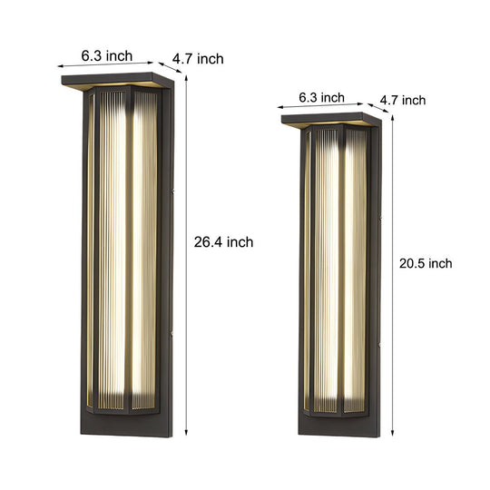 Black Rectangular Acrylic LED Outdoor Wall Light