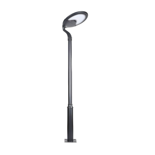 Black Round Modern Outdoor LED Solar Post Street Light