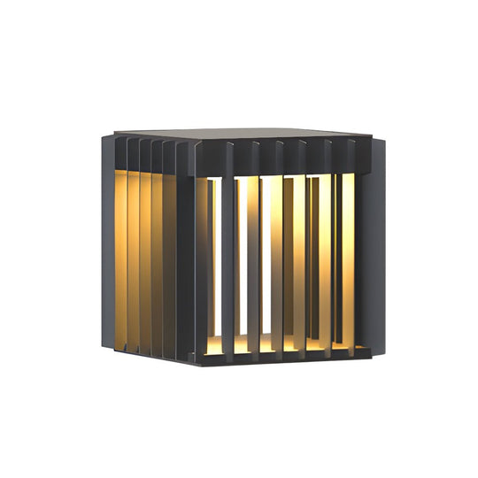 Black Square LED Outdoor Pillar Post Light