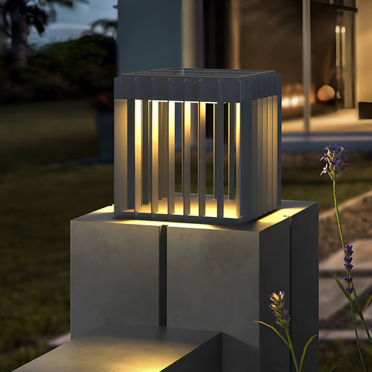 Black Square LED Outdoor Pillar Post Light
