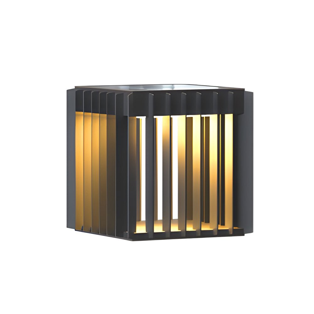 Black Square LED Outdoor Pillar Post Light