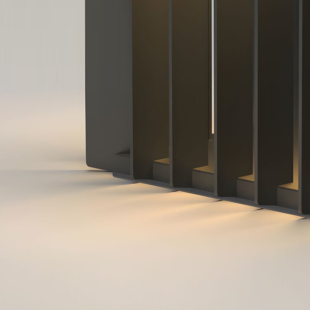 Black Square LED Outdoor Pillar Post Light