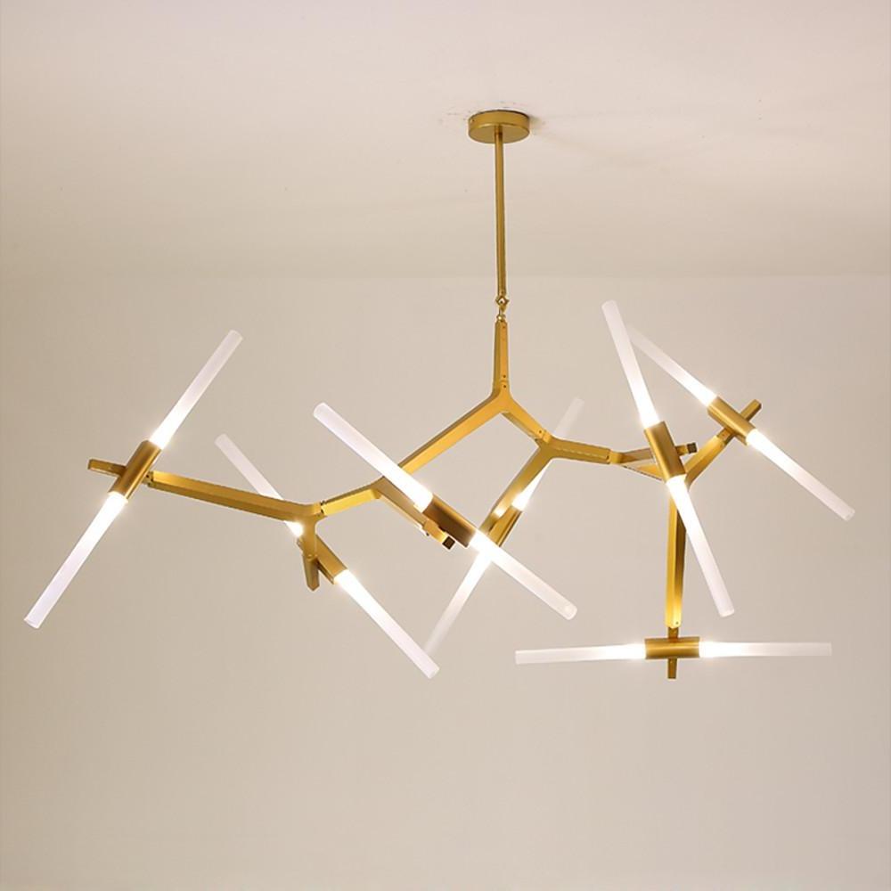 Industrial Drone-Shaped Brass Sputnik Chandelier – 14-Light LED