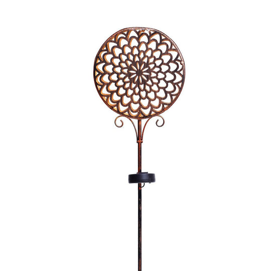 Bohemian Solar Hollow Drum Light LED Metal Outdoor Garden Lamp