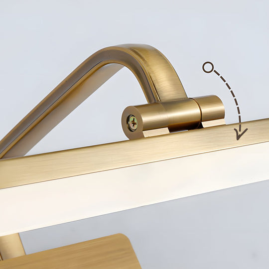Brass Linear LED Bathroom Vanity Light – Curved Rod Design