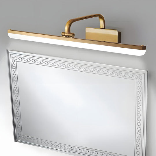 Brass Linear LED Bathroom Vanity Light – Curved Rod Design