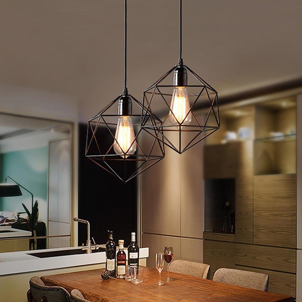 Geometric Cage LED Industrial Modern Pendant Ceiling Light