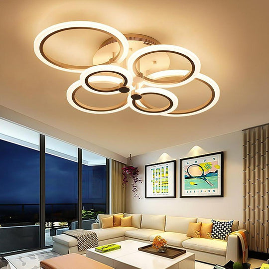 Circles Aluminum Acrylic Flush Mount LED Ceiling Light