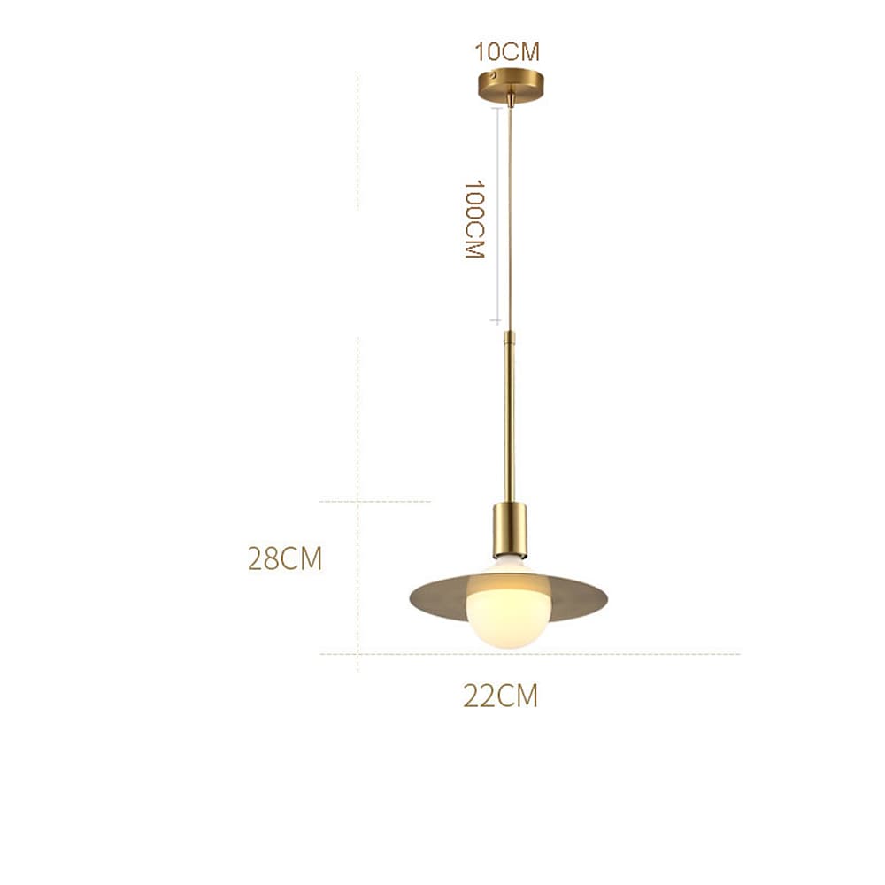 Ball-Shaped LED Gold Modern Pendant Light