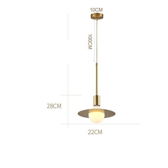 Ball-Shaped LED Gold Modern Pendant Light
