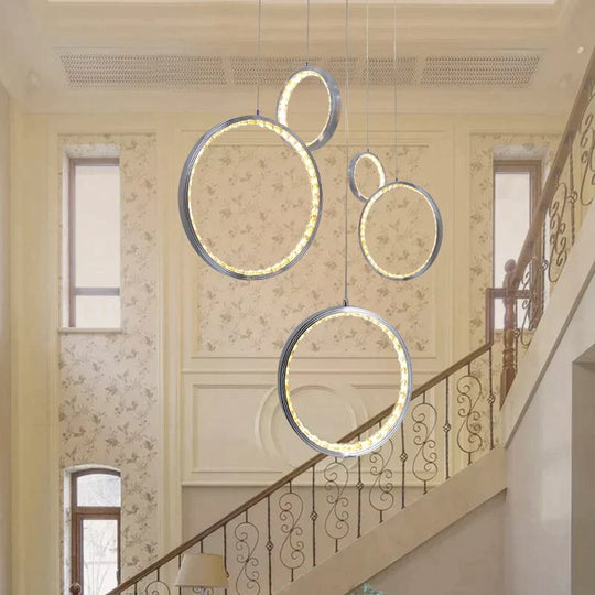 Circle Led Crystal Light New Hanging Pendant Crystal 36W Prety Corridor Hotel Pendant Lamp Dining Room Lights Living Room