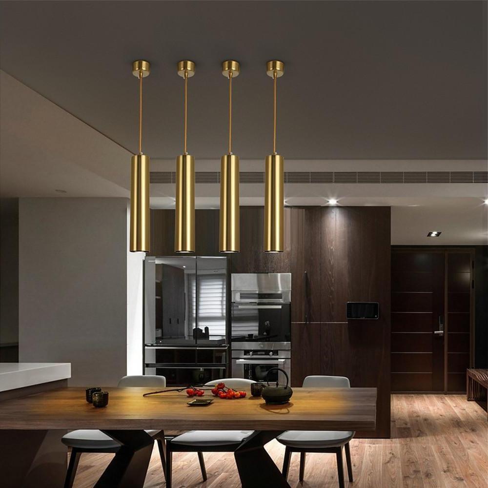 Unique Elongated Linear Metal Industrial Kitchen Island Pendant Light