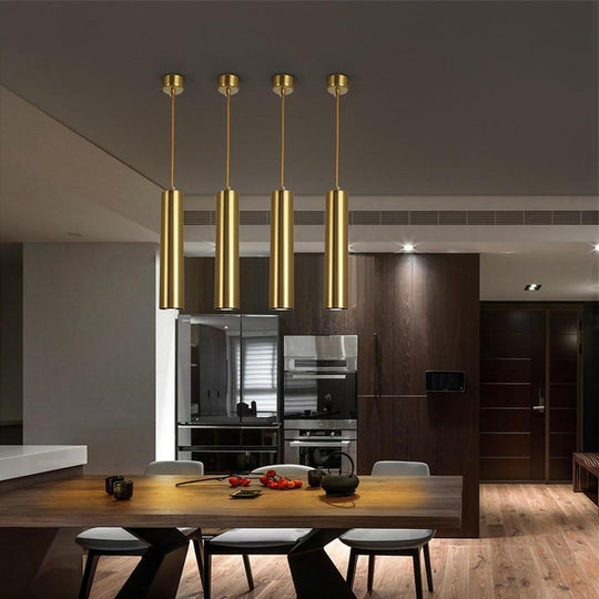 Unique Elongated Linear Metal Industrial Kitchen Island Pendant Light