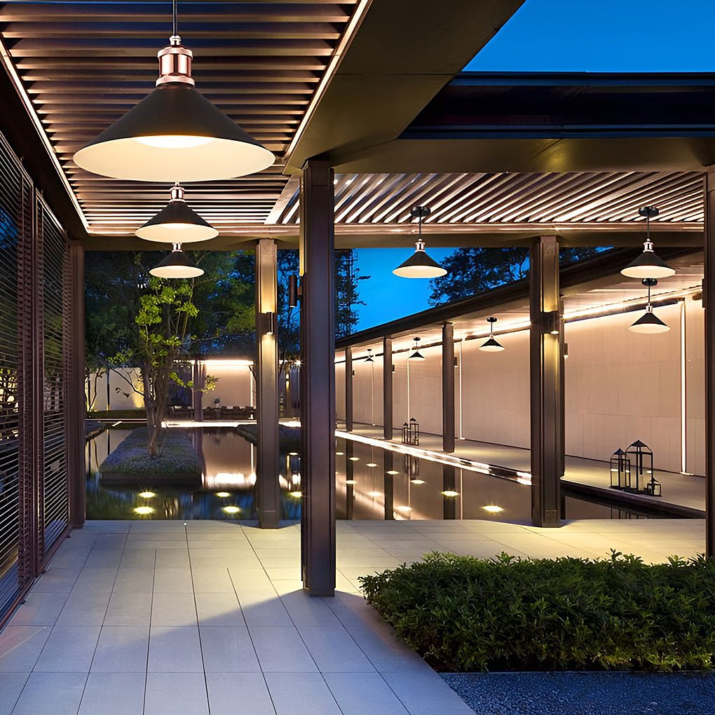 Classic Conical Solar LED Pendant Light Outdoor & Indoor Hanging Lamp