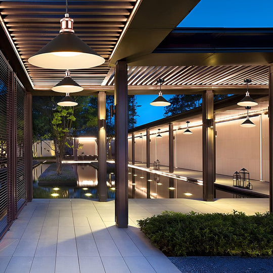 Classic Conical Solar LED Pendant Light Outdoor & Indoor Hanging Lamp