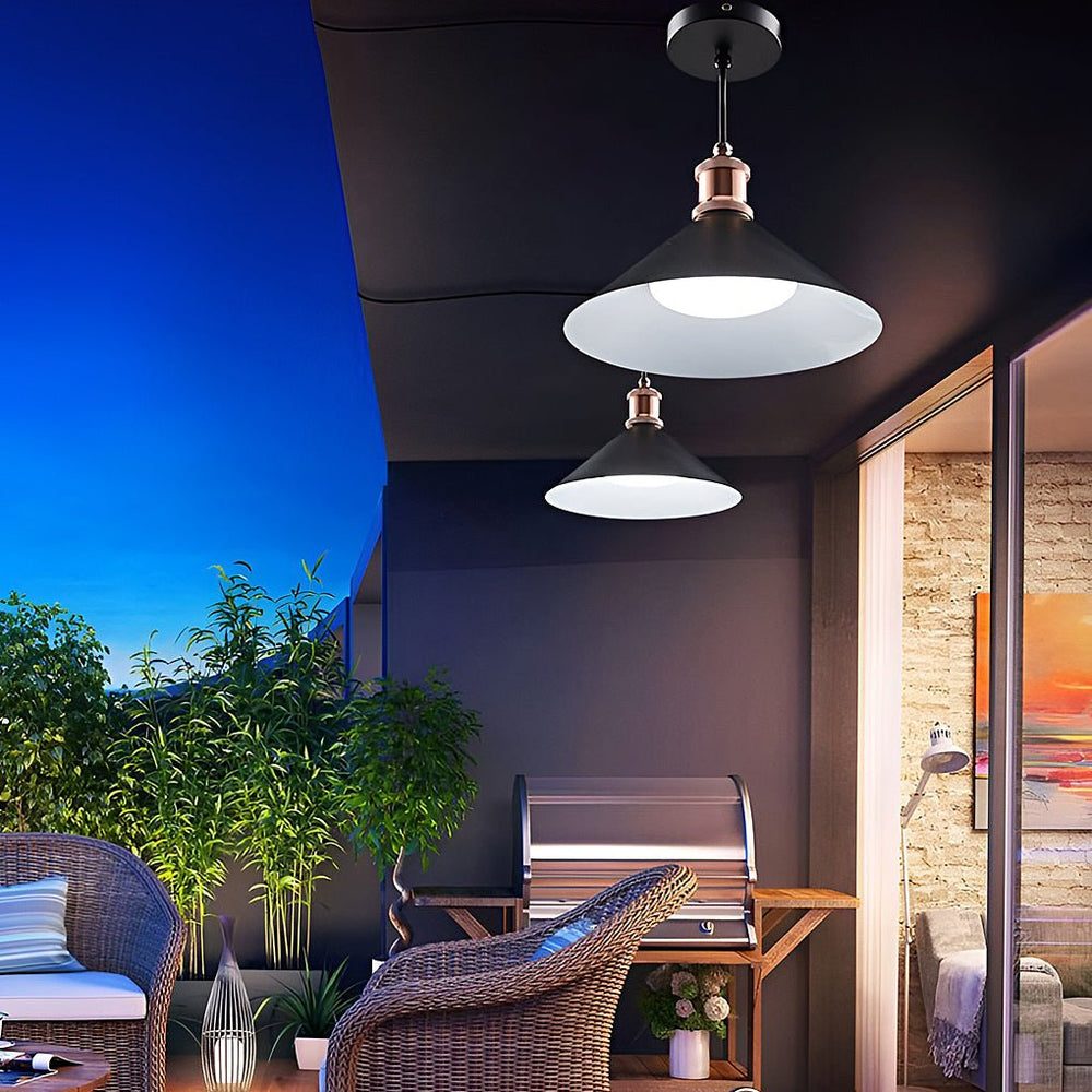 Classic Conical Solar LED Pendant Light Outdoor & Indoor Hanging Lamp