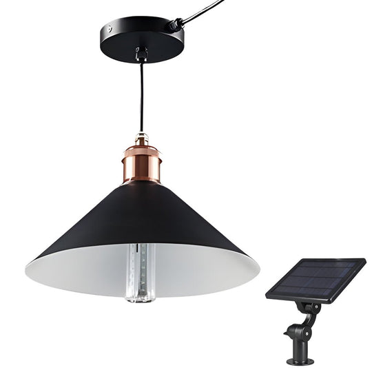 Classic Conical Solar LED Pendant Light Outdoor & Indoor Hanging Lamp