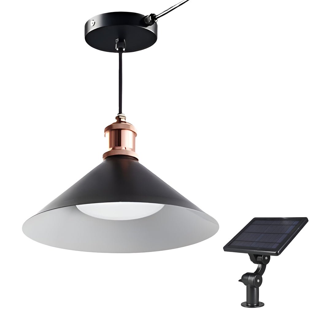 Classic Conical Solar LED Pendant Light Outdoor & Indoor Hanging Lamp
