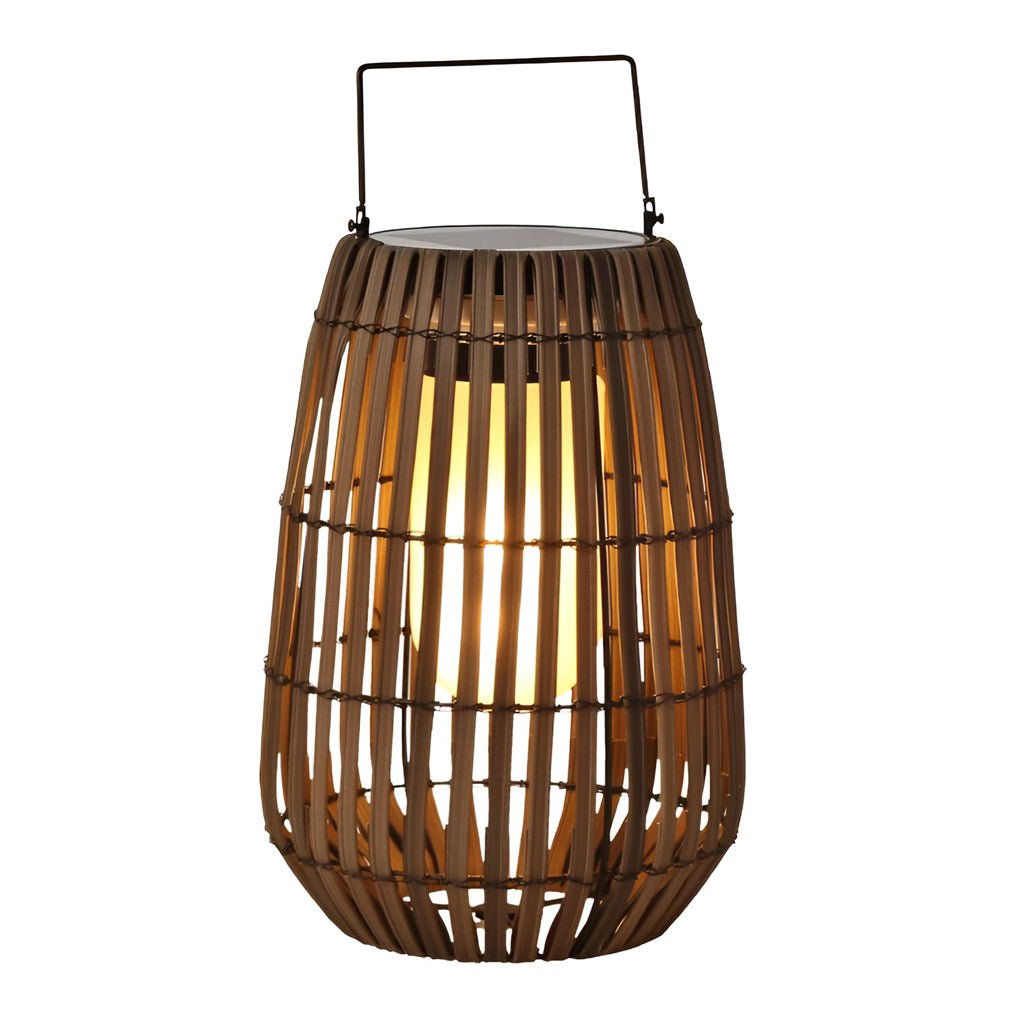Rattan Portable Lantern LED Waterproof Solar Outdoor Garden Light